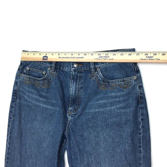 Lauren Ralph Lauren Women's Bootcut Jeans Western Embroidery Studs Cotton 12 - Picture 5 of 9